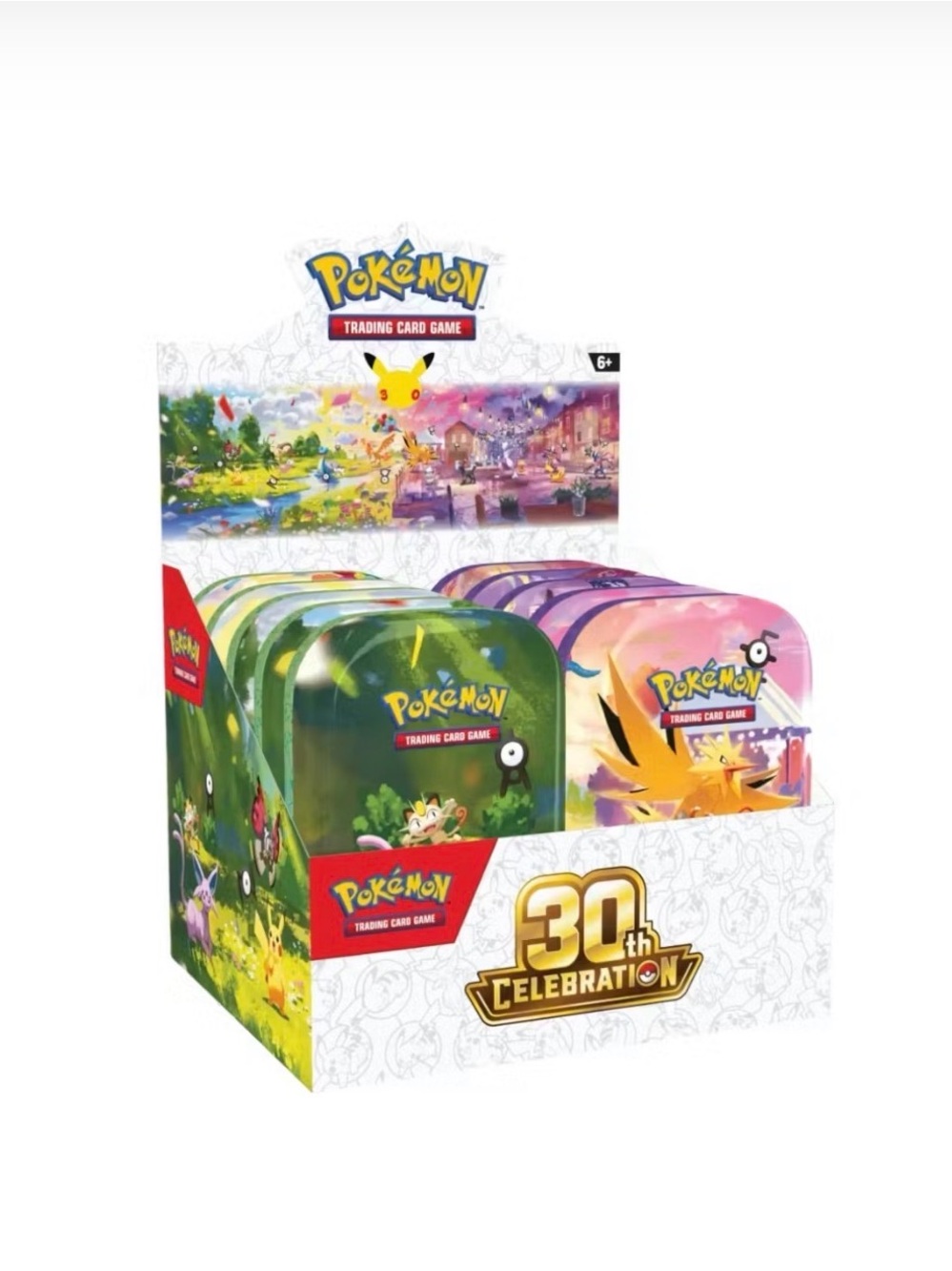 Pokemon TCG 30th Anniversary Celebration Mini Tin Display - 10-pack